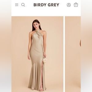Birdy Grey Neutral champagne matte satin bridesmaid dress